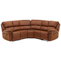 ECKSOFA Braun, Schwarz Lederlook (vegan)  - Schwarz/Braun, Design, Textil (169/169cm) - Livetastic