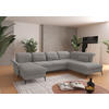 WOHNLANDSCHAFT in Flachgewebe Hellgrau  - Hellgrau/Schwarz, KONVENTIONELL, Textil/Metall (198/359/231cm) - Sit & More