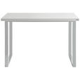 SCHREIBTISCH 120/60/76 cm  in Weiß Hochglanz  - Weiß Hochglanz/Weiß, Design, Holzwerkstoff/Metall (120/60/76cm) - Hom`in