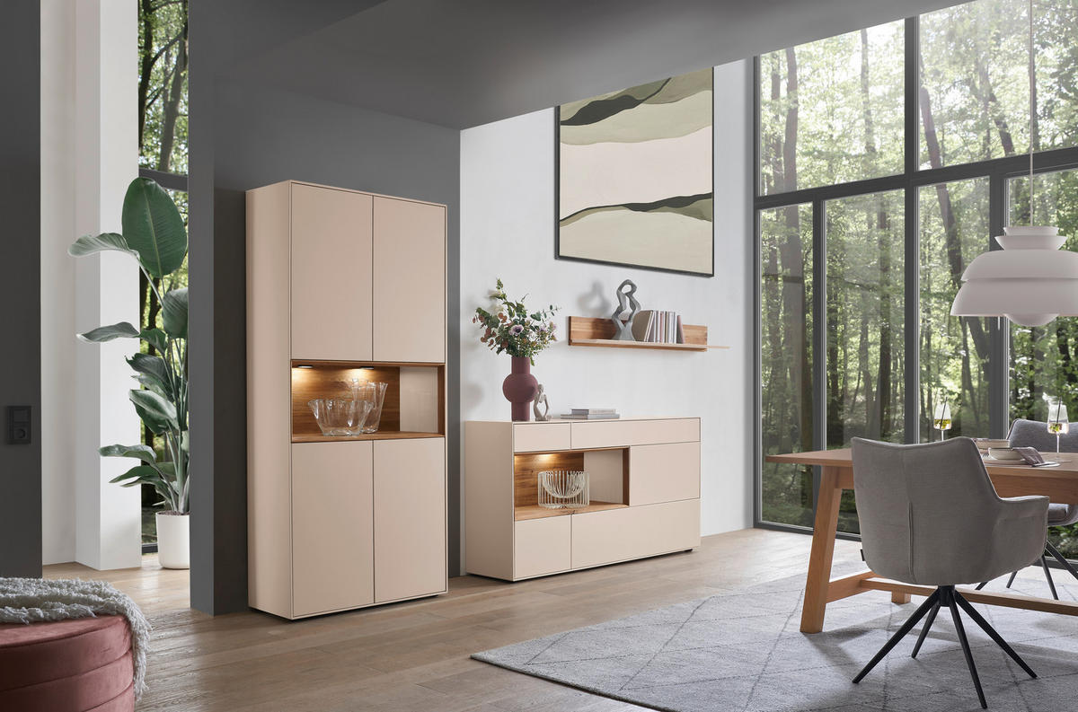 VITRINE  in massiv, teilmassiv Wildeiche Sandfarben, Wildeiche - Sandfarben/Wildeiche, Design, Holz/Holzwerkstoff (90/200/39cm) - Dieter Knoll