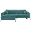 ECKSOFA Petrol Webstoff  - Petrol/Schwarz, KONVENTIONELL, Textil/Metall (180/285cm) - SetOne by Musterring