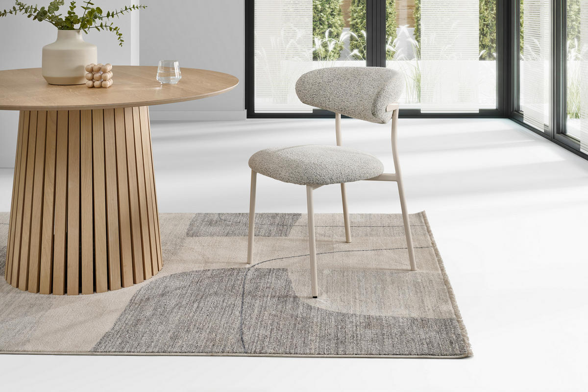 STUHL   Webstoff  - Greige/Creme, MODERN, Textil/Metall (55/80/61cm) - MID.YOU