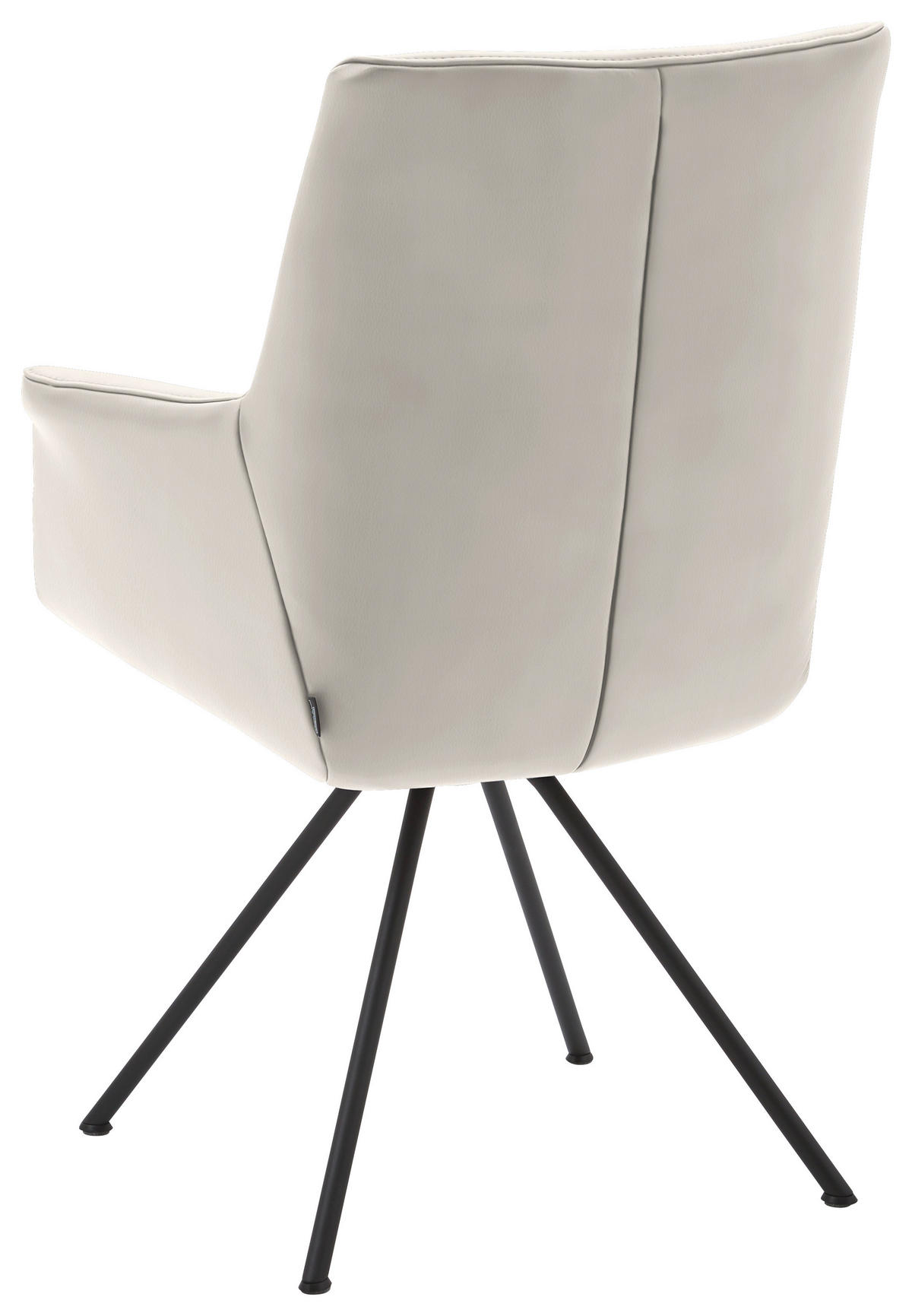 ARMLEHNSTUHL  in Stahl Echtleder pigmentiert  - Beige/Schwarz, Design, Leder/Metall (65/91/63cm) - Dieter Knoll