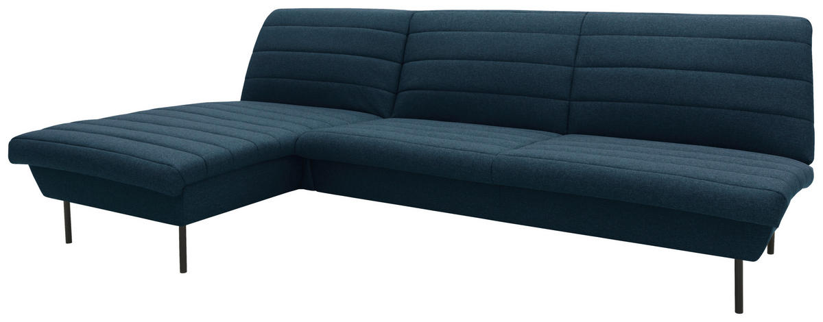 ECKSOFA Looks IX Dunkelblau Webstoff  - Schwarz/Dunkelblau, Design, Textil/Metall (168/274cm) - LOOKS by W.Joop