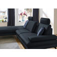ECKSOFA in Echtleder Dunkelblau  195/308 cm  - Schwarz/Dunkelblau, Design, Leder/Metall (195/308cm) - Dieter Knoll