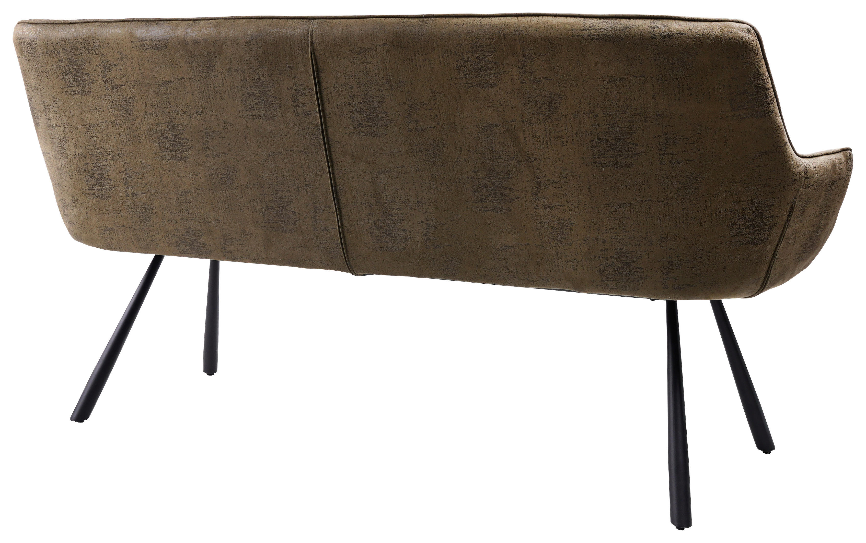 SITZBANK 177,5/87/64 cm Struktur Waldgrün  - Waldgrün/Schwarz, Design, Textil/Metall (177,5/87/64cm) - Hom`in