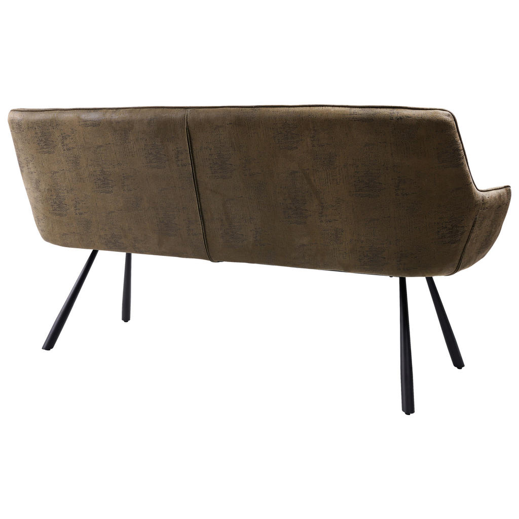 Thumbnail - Hom`in Sitzbank, Waldgrün, Metall, Textil, 3-Sitzer, 177.5x87x64 cm, Stoffauswahl, mit Rückenlehne, Esszimmer, Bänke, Si...