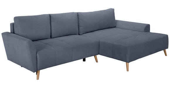 ECKSOFA  in Webstoff Blaugrau  - Buchefarben/Blaugrau, KONVENTIONELL, Holz/Textil (294/169cm) - Carryhome