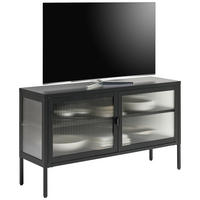 LOWBOARD  in 115/64/35 cm  - Schwarz, Trend, Glas/Metall (115/64/35cm) - Xora