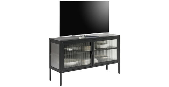 LOWBOARD  115/64/35 cm  Beimöbel erhältlich, stehend  - Schwarz, Trend, Glas/Metall (115/64/35cm) - Xora