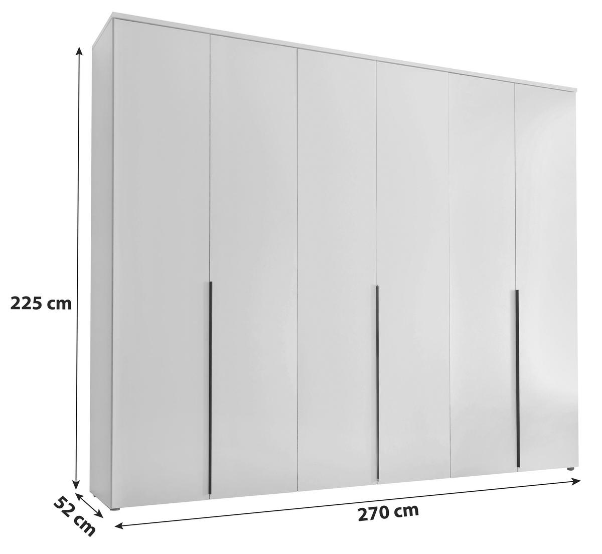 OMARA S KLASIČNIMI VRATI, bela  - črna/bela, Moderno, umetna masa/leseni material (270/225/52cm) - Carryhome