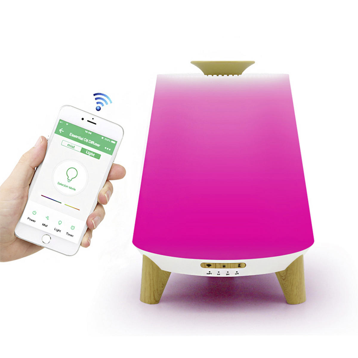 LUFTBEFEUCHTER DN-829 WIFI  - Ahornfarben/Weiß, KONVENTIONELL, Kunststoff (17,6/22,5cm) - Atrigo