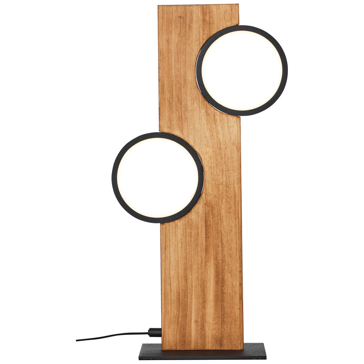 LED-TISCHLEUCHTE - Hellbraun/Schwarz, Natur, Holz/Metall (50,4/25/12cm) - Brilliant