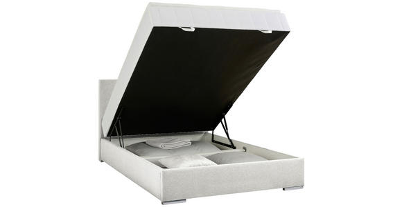 BOXBETT 140/200 cm in Ecru - Chromfarben/Ecru, KONVENTIONELL, Kunststoff/Textil (140/200cm) - Carryhome