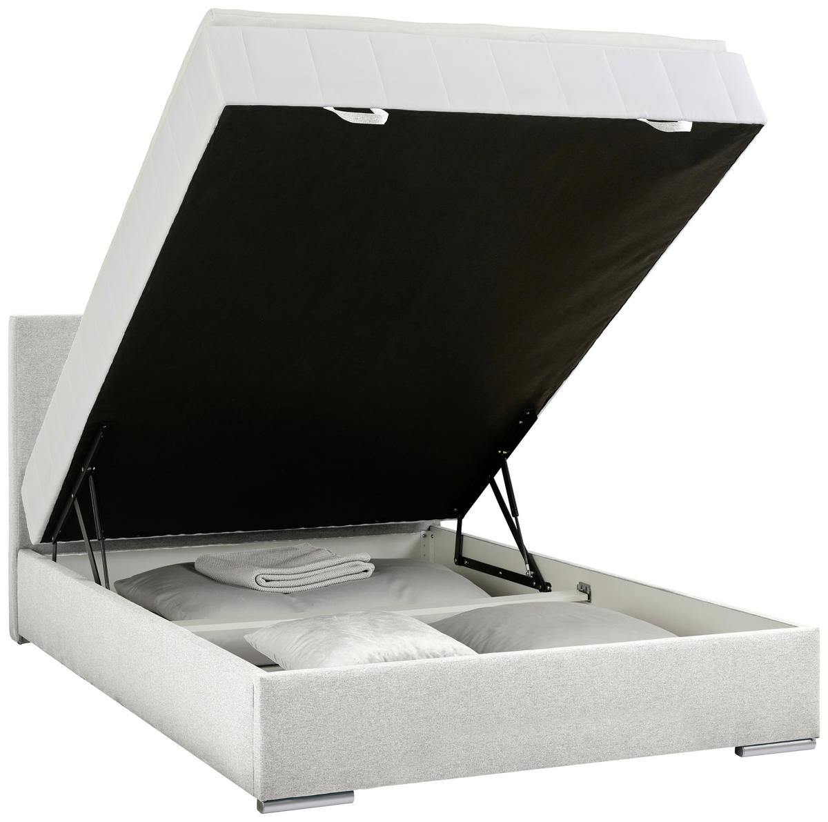BOXBETT 140/200 cm  in Ecru  - Chromfarben/Ecru, KONVENTIONELL, Kunststoff/Textil (140/200cm) - Boxxx