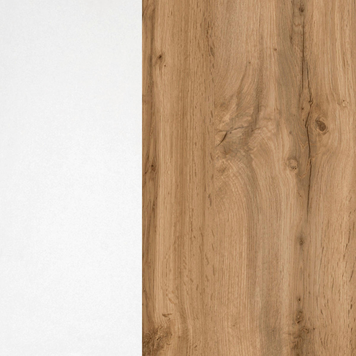 KÜCHENBLOCK 300 cm   in Weiß, Eiche Wotan  - Eiche Wotan/Weiß, Design, Holzwerkstoff/Metall (300cm) - Held