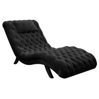 RELAXLIEGE Samt Schwarz  - Schwarz, Trend, Holz/Textil (73/75/163cm) - Ambia Home