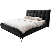 PAT TAPIțAT  in antracit  - antracit/negru, Modern, lemn/metal (160/200cm) - Esposa