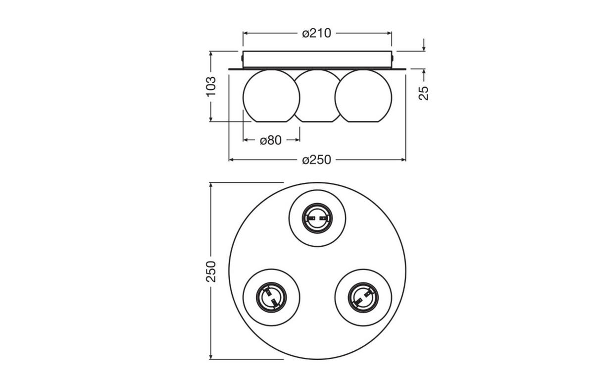 DECKENLEUCHTE 25/10,3 cm   - KONVENTIONELL, Metall (25/10,3cm) - Ledvance