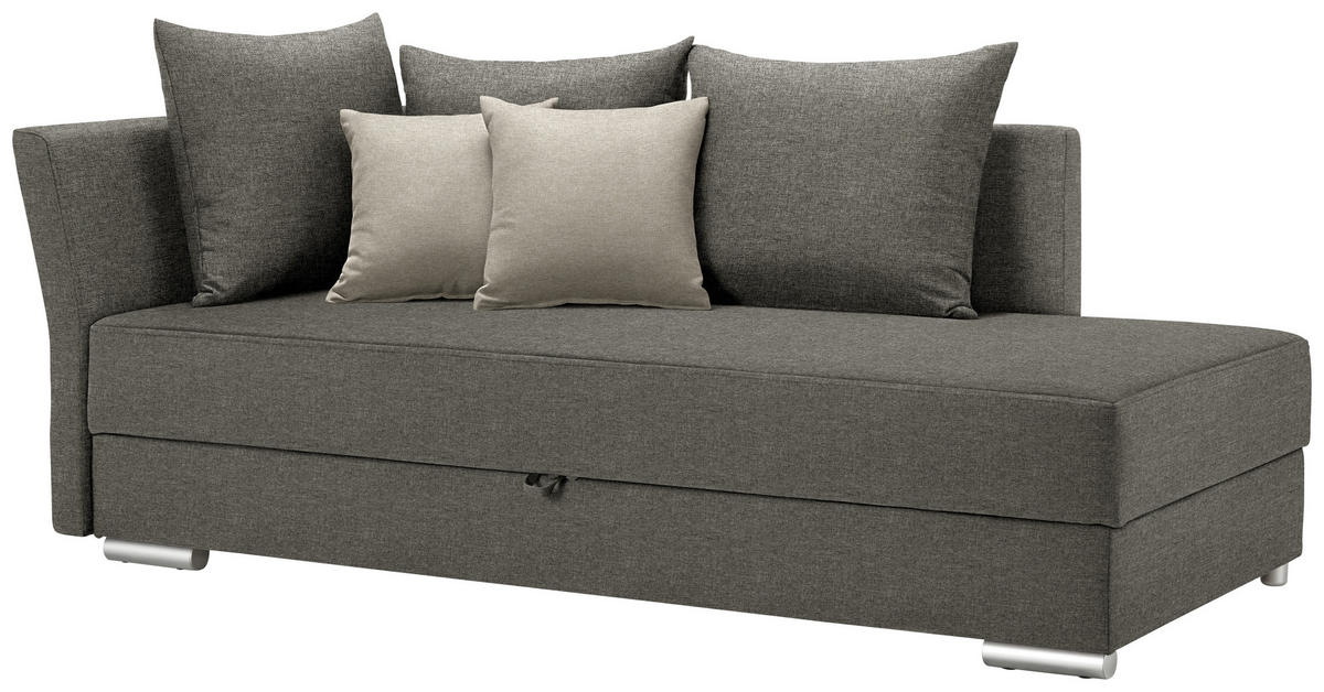 LIEGE Webstoff Grau  - Chromfarben/Beige, Design, Kunststoff/Textil (220/93/100cm) - Livetastic