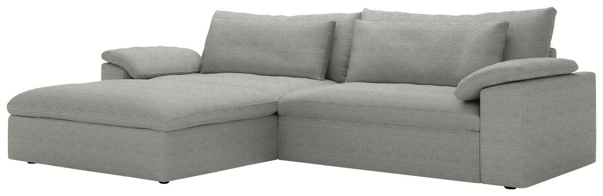 ECKSOFA  Chenille Greige  - Greige/Schwarz, Modern, Kunststoff/Textil (198/306cm) - Carryhome