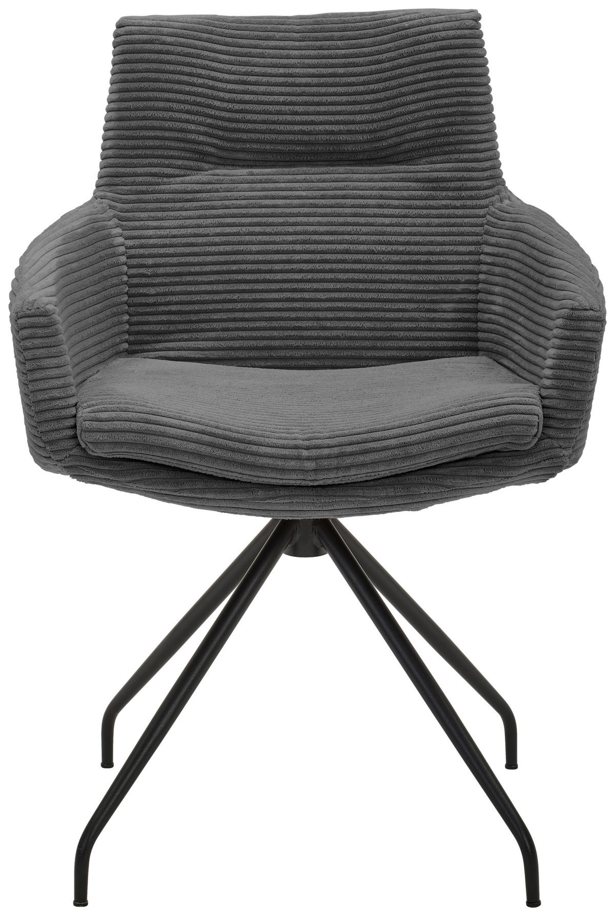 ARMLEHNSTUHL  in Cord  - Dunkelgrau/Schwarz, Design, Textil/Metall (61/85/64cm) - Musterring