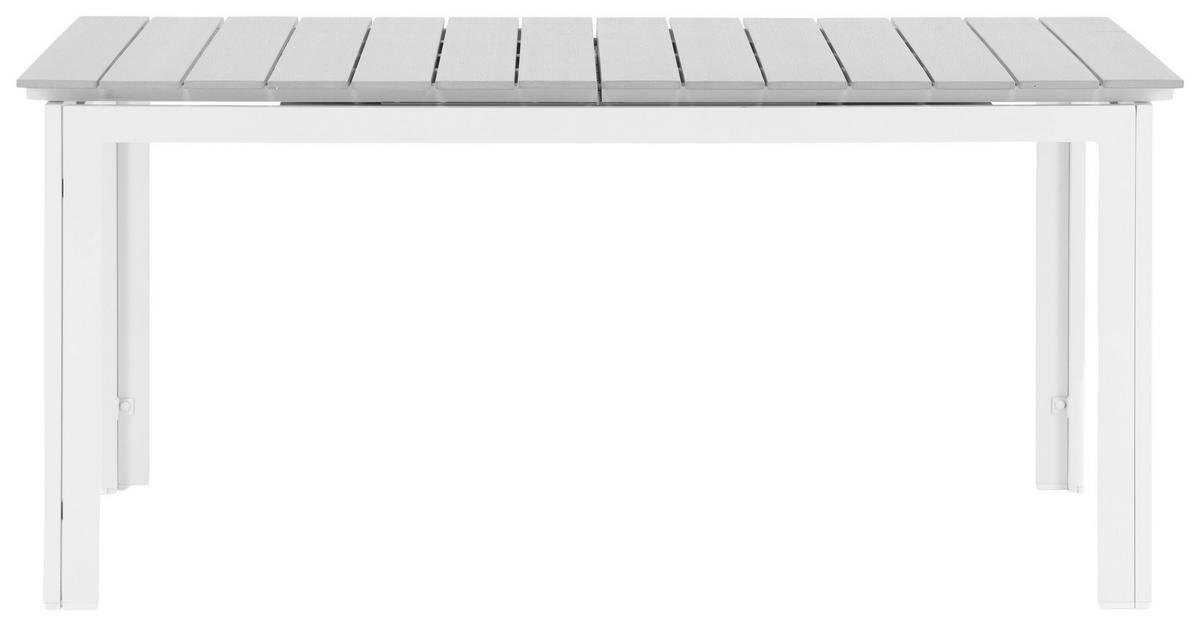 GARTENTISCH Metall Grau, Weiß rechteckig  - Weiß/Grau, KONVENTIONELL, Metall (160/100/75cm) - Gardenson