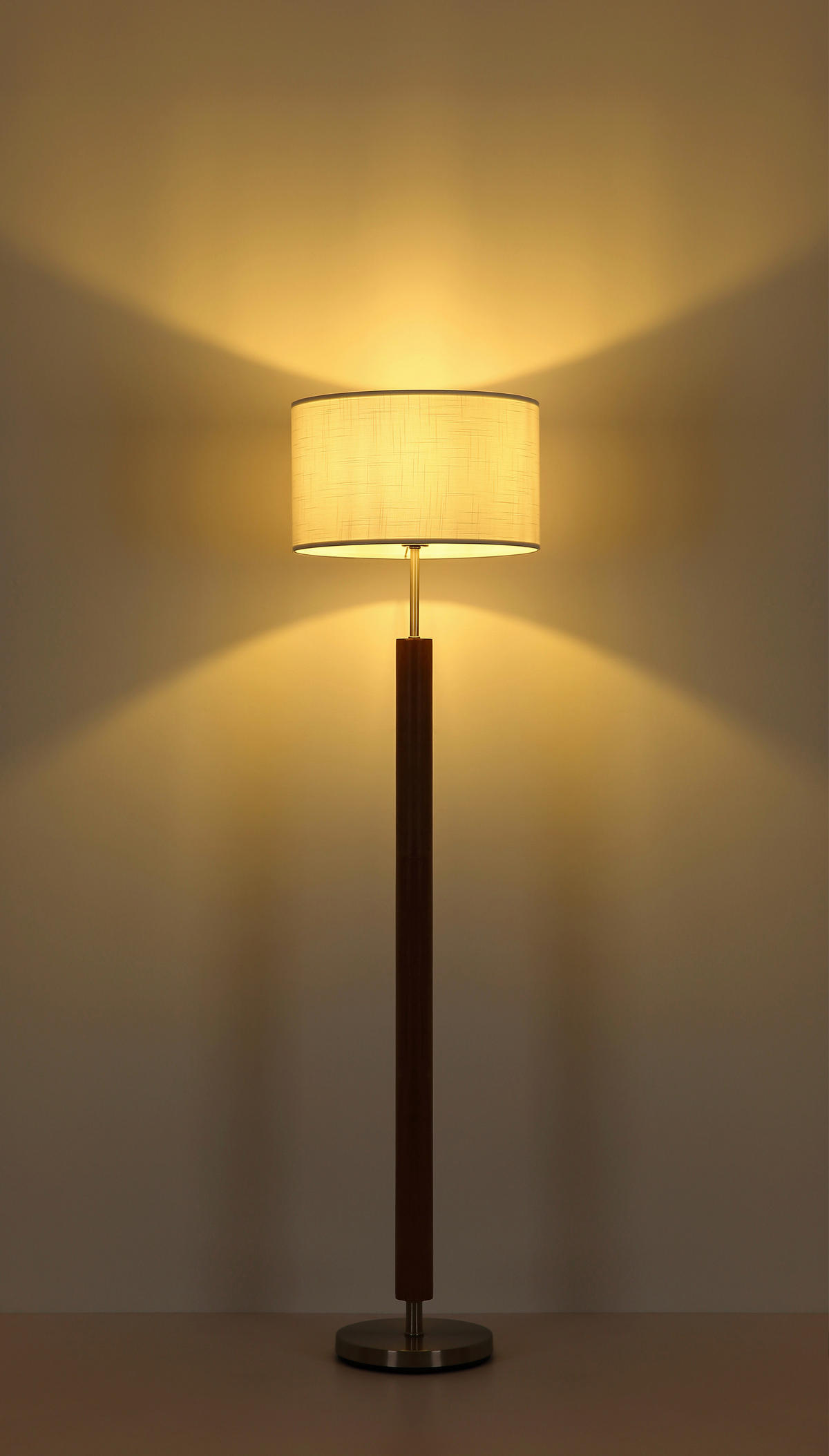 SVJETILJKA PODNA Mila  - bijela/boje nikla, Design, tekstil/drvo (40/150cm) - Globo