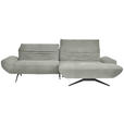 ECKSOFA  in Chenille Hellgrau  280/170-195 cm  - Hellgrau/Schwarz, Design, Textil/Metall (280/170-195cm) - Dieter Knoll