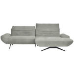 ECKSOFA  in Chenille Hellgrau  280/170-195 cm  - Hellgrau/Schwarz, Design, Textil/Metall (280/170-195cm) - Dieter Knoll