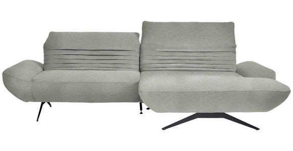 ECKSOFA  in Chenille Hellgrau  280/170-195 cm  - Hellgrau/Schwarz, Design, Textil/Metall (280/170-195cm) - Dieter Knoll