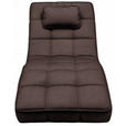 RELAXLIEGE in Webstoff Dunkelbraun  - Dunkelbraun/Schwarz, Design, Textil/Metall (74/86/162cm) - Hom`in