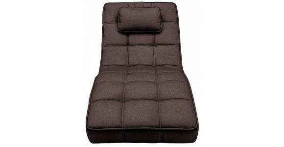 RELAXLIEGE in Webstoff Dunkelbraun  - Dunkelbraun/Schwarz, Design, Textil/Metall (74/86/162cm) - Hom`in