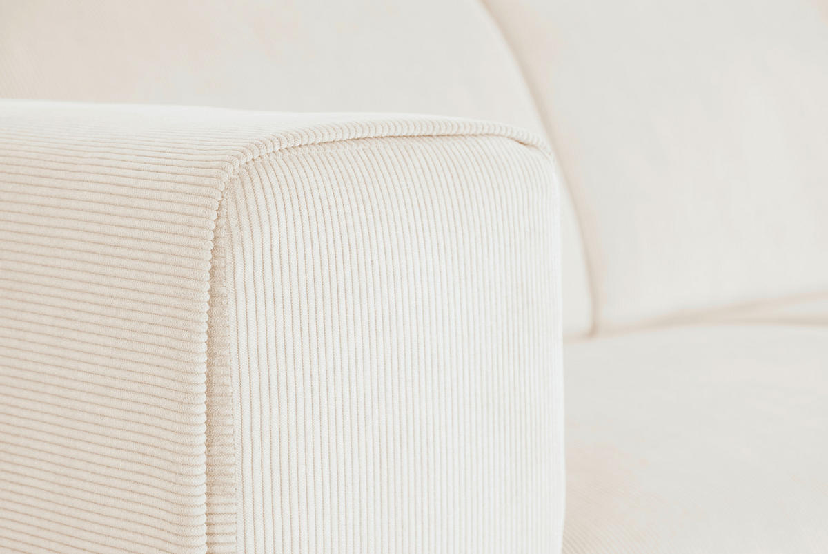 ECKSOFA ERNO Beige Cord  - Beige/Schwarz, Design, Textil/Metall (262/183cm) - MID.YOU