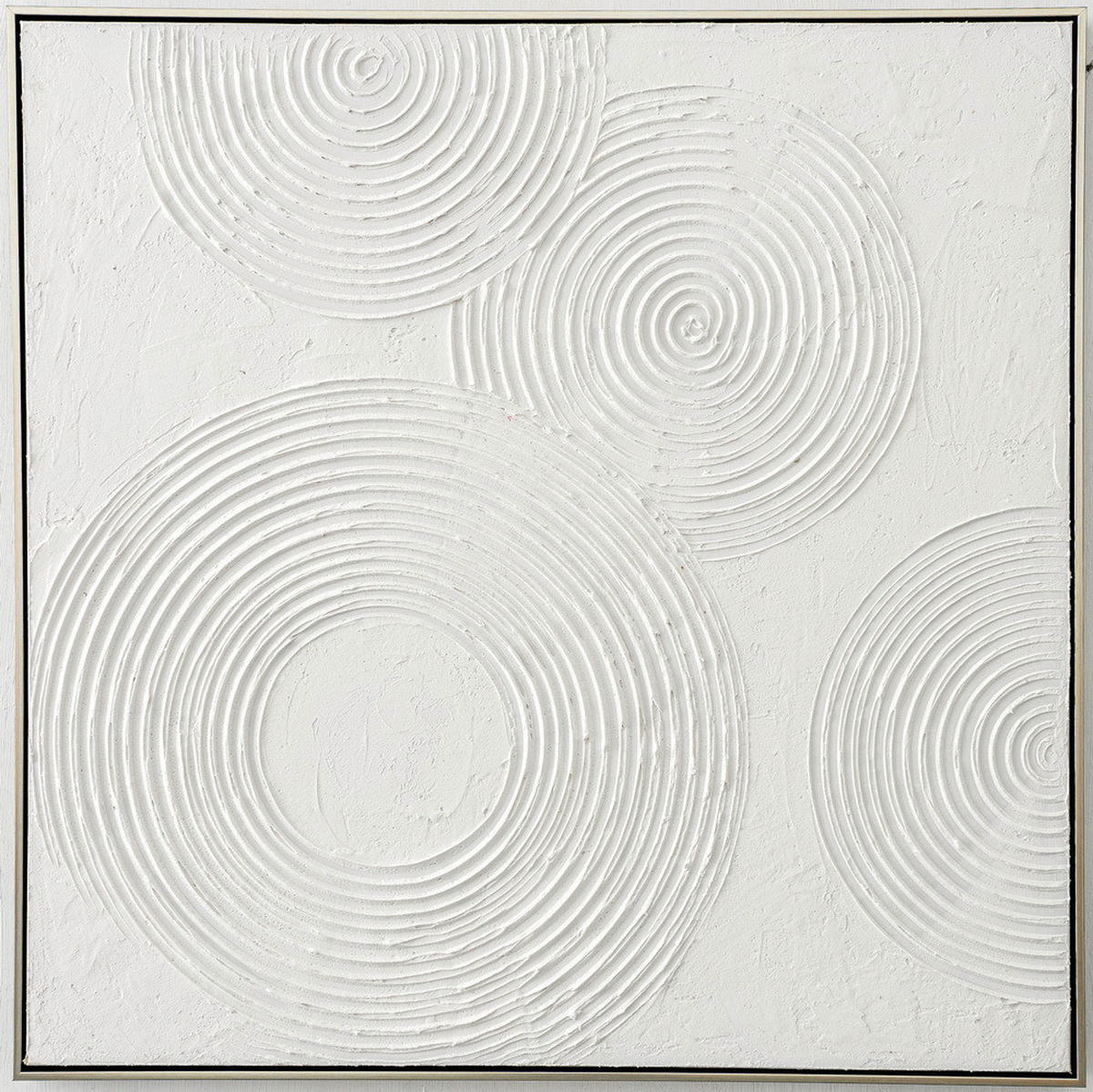 ÖLGEMÄLDE Abstraktes 85/85 cm  - Silberfarben/Weiß, Design, Holz/Kunststoff (85/85cm) - Monee