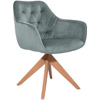 ARMLEHNSTUHL  Stoffauswahl Samt  Grau, Eichefarben  - Eichefarben/Grau, Design, Textil/Metall (63/88/63cm) - Hom`in