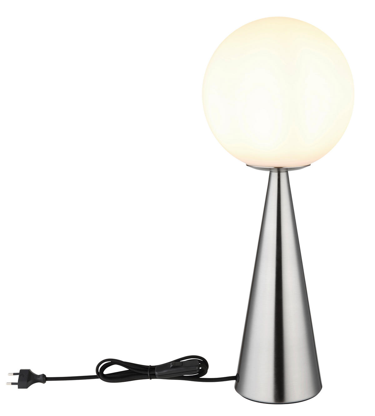TISCHLEUCHTE - Nickelfarben, Design, Glas/Metall (20/49,5cm) - Globo