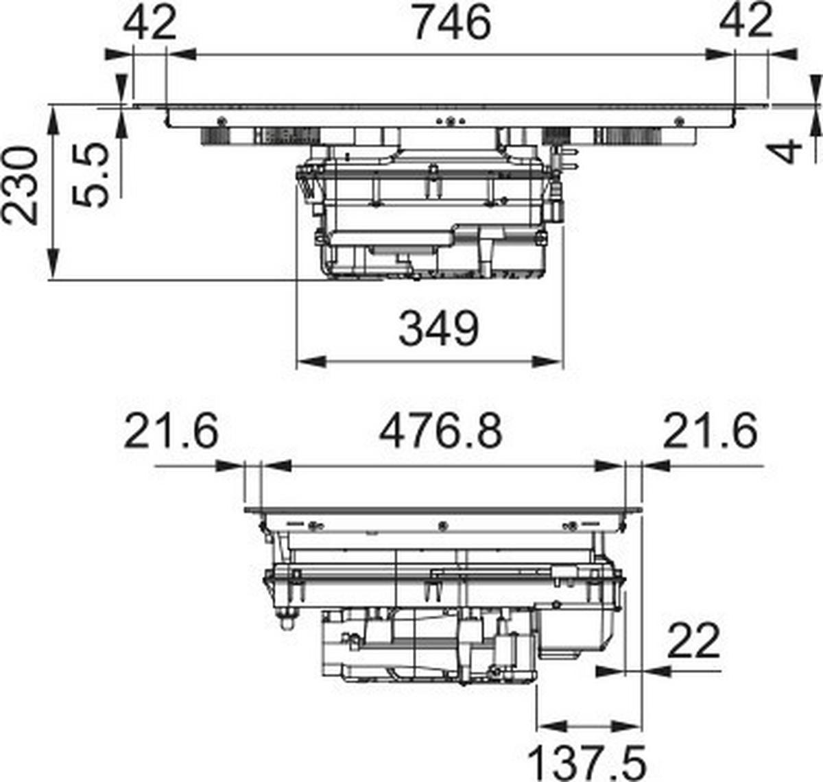 KOCHFELD-DUNSTABZUG-KOMBI 3400705228  - Schwarz Hochglanz, Basics, Glas/Metall (83/23/52cm) - Franke