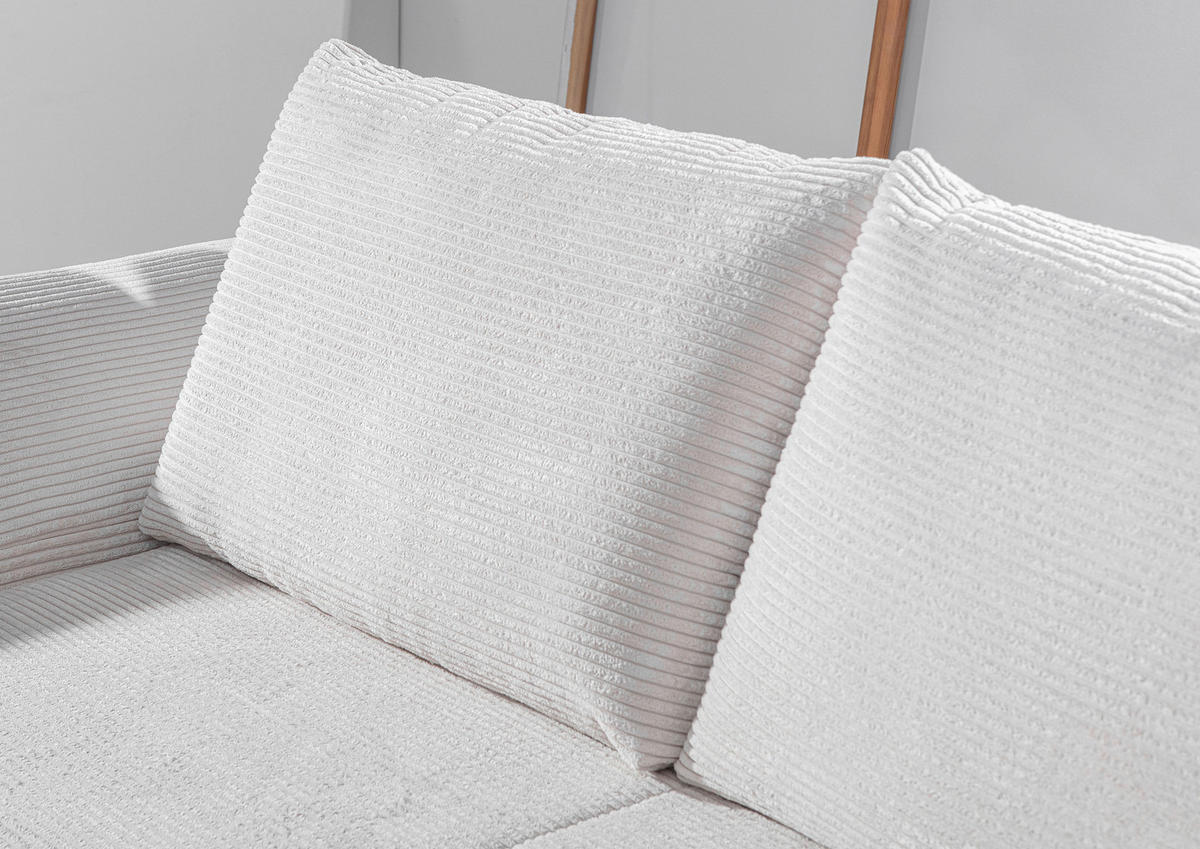 BÄDDSOFFA i manchester cremefärgad  - kromfärg/cremefärgad, Design, textil/plast (176/81/98cm) - MID.YOU