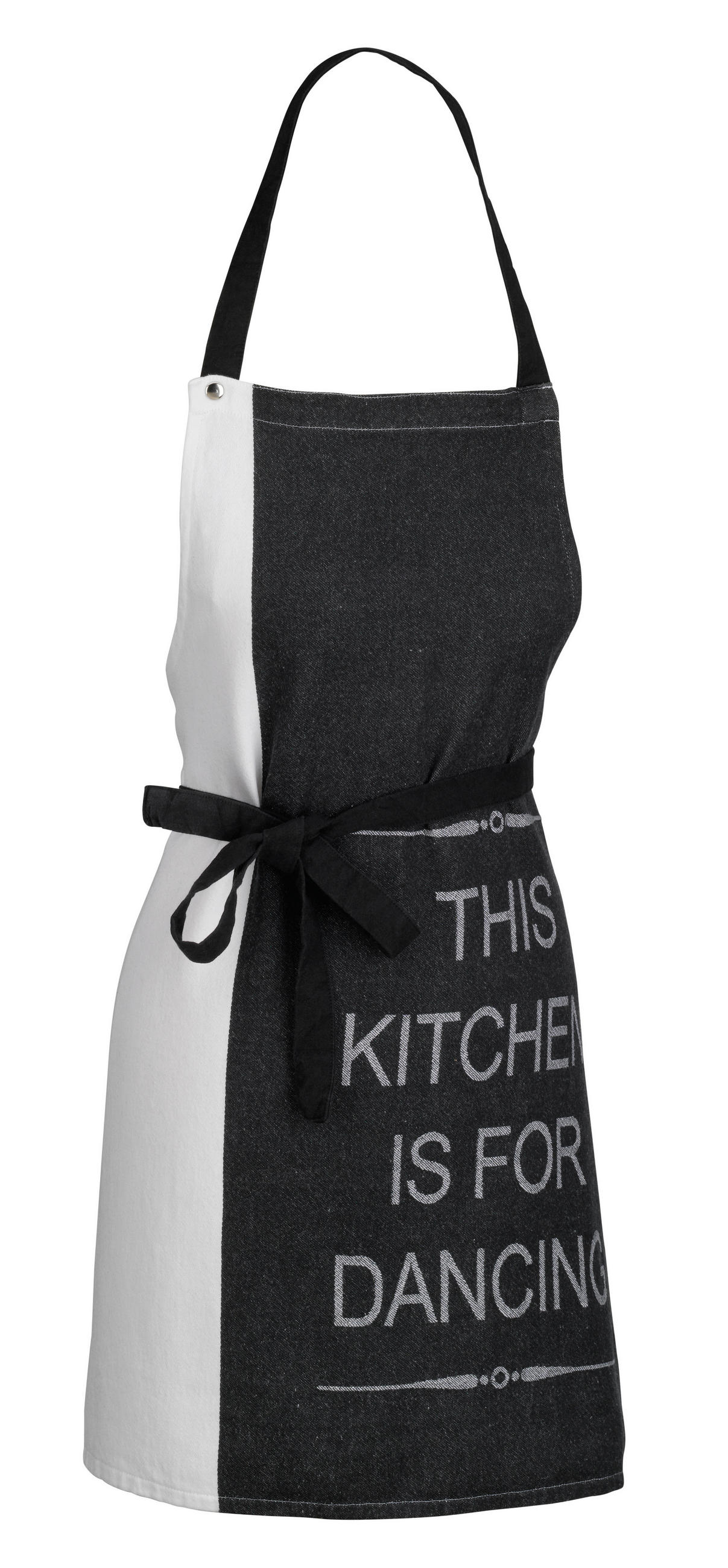 SCHÜRZE Schwarz, Weiß  - Schwarz/Weiß, Basics, Textil (67/80cm) - Kela