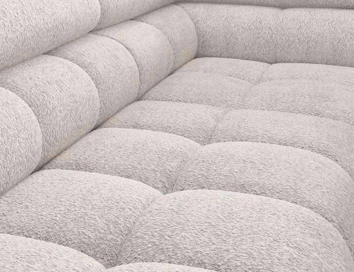 ECKSOFA Weiß Plüsch  - Schwarz/Weiß, Design, Textil/Metall (276/200cm) - MID.YOU