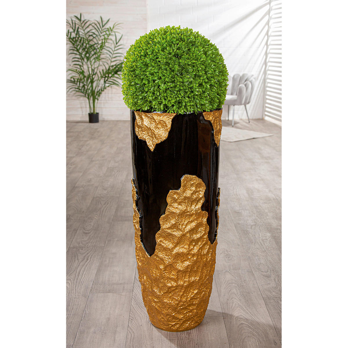 ÜBERTOPF 36/90 cm Schwarz, Goldfarben  - Goldfarben/Schwarz, Basics, Kunststoff (36/90cm)