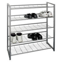 REGÁL NA BOTY, barvy hliníku, 80/106/30 cm - barvy hliníku, Design, kov (80/106/30cm) - Carryhome