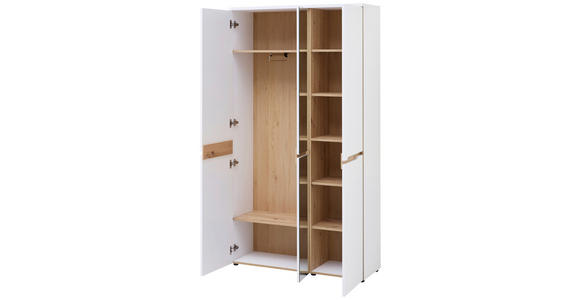 GARDEROBENSCHRANK 105/192/38 cm  - Schwarz/Weiß, Design, Glas/Holzwerkstoff (105/192/38cm) - Voleo