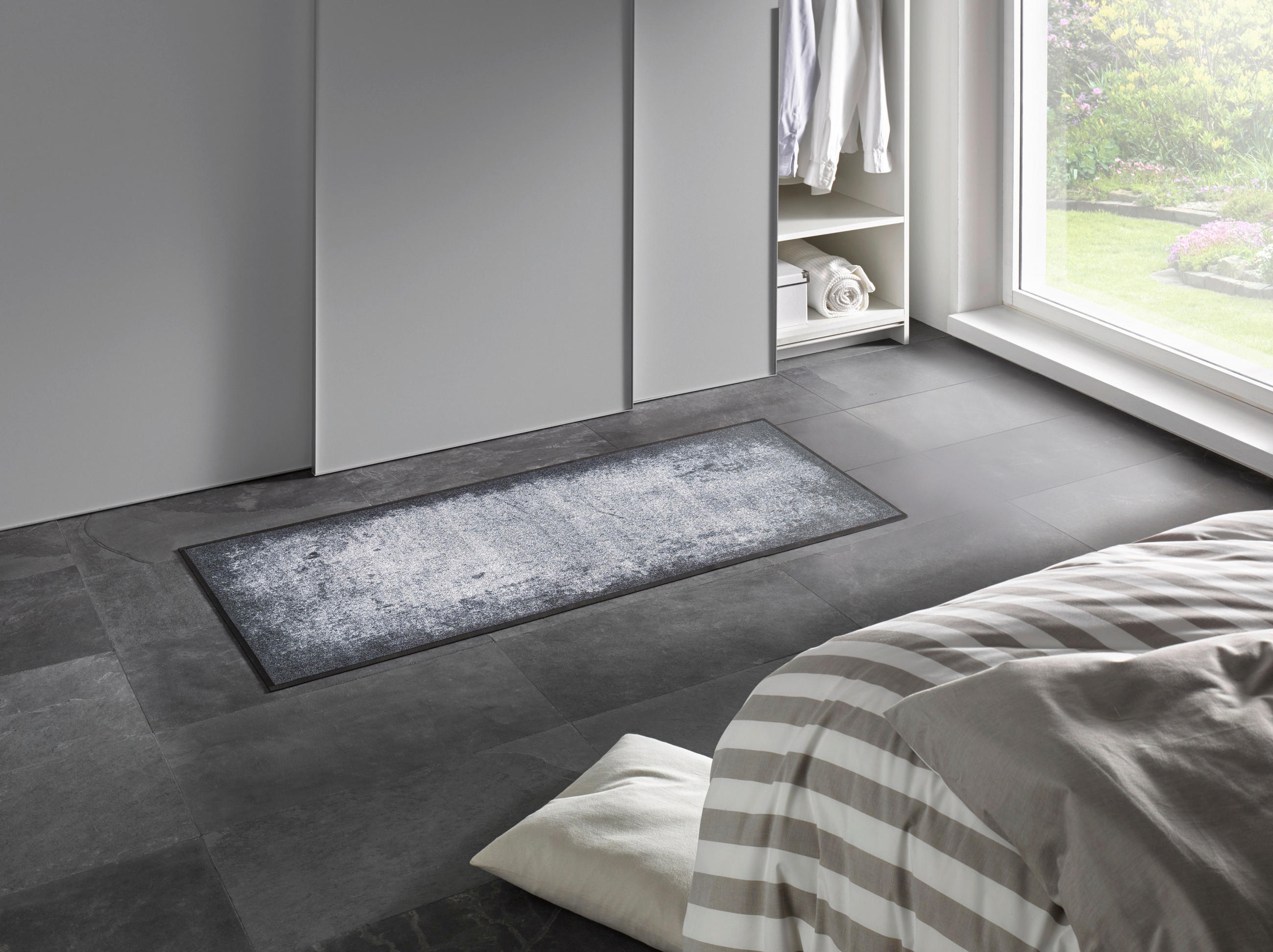 DVEŘNÍ ROHOŽKA, 60/140 cm, šedá - šedá, Konvenční, textil/plast (60/140cm) - Esposa