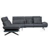 ECKSOFA  in Chenille, Flachgewebe Dunkelgrau  239/270 cm  - Dunkelgrau/Schwarz, Design, Textil/Metall (239/270cm) - Koinor
