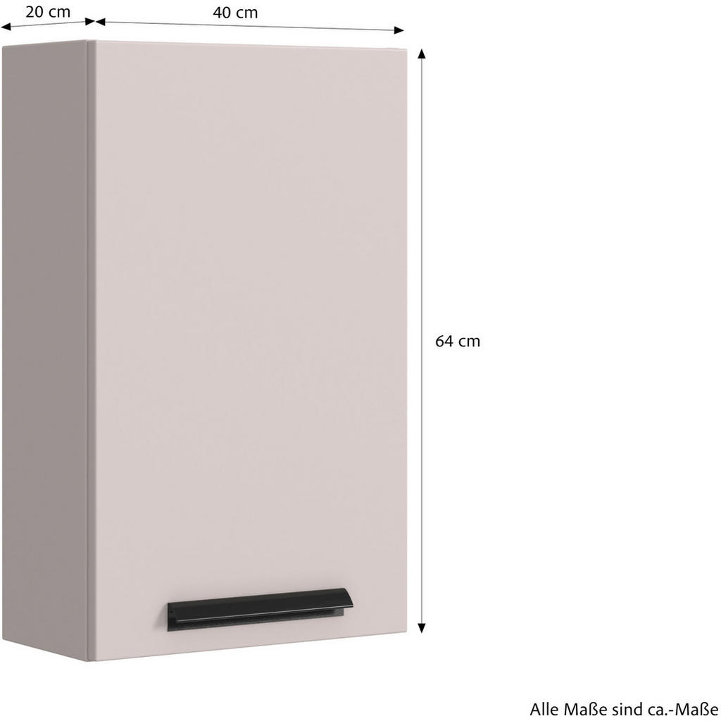Thumbnail - Xora Hängeschrank Vannes, Kaschmir, Holzwerkstoff, Schichtholz, 2 Fächer, 40x64x20 cm, Made in Germany, hängend, Badezim...