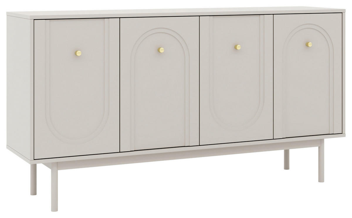 SIDEBOARD Vilama  in 154/84/39 cm  - Kaschmir/Goldfarben, Design, Holzwerkstoff/Metall (154/84/39cm) - Xora