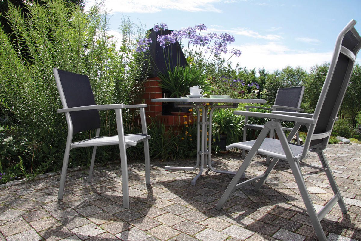 GARTENKLAPPTISCH  - Platinfarben/Grau, Basics, Holzwerkstoff/Metall (70/70/72cm) - Gardenson