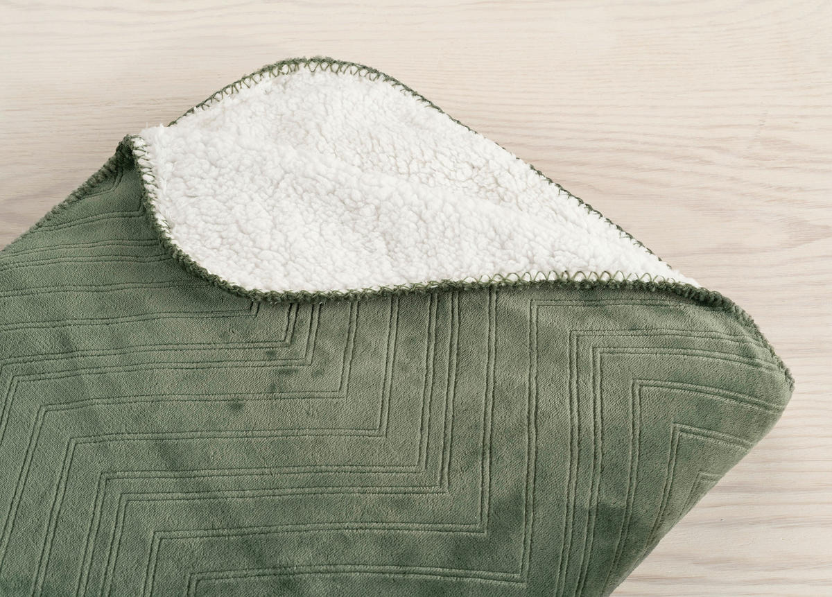 PLÄD 130/170 cm  - mörkgrön, Basics, textil (130/170cm)